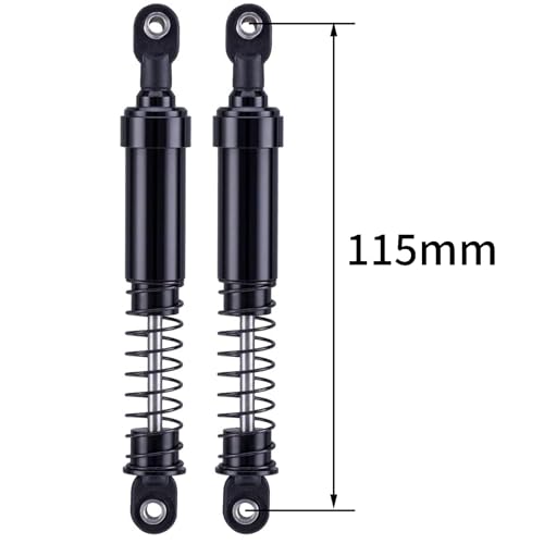 75mm-115mm Big Bore Shocks, RC Crawler Shocks for 1/10 RC Crawler LCG Chassis Gspeed V3 Element Enduro SCX10 TRX4 Gamde R1 Comp Builds DIY (Black 115mm 2pcs) - color: Black 115mm 2pcs