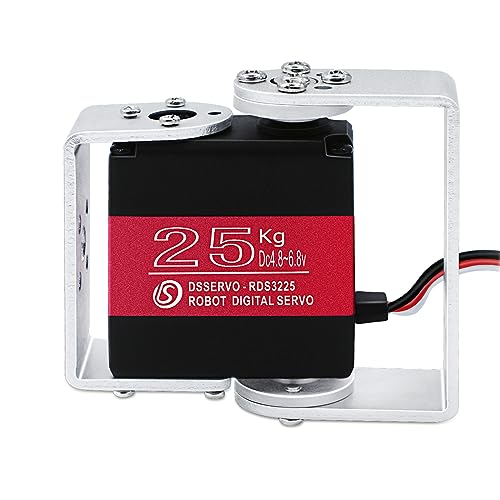 25KG Robot Servo Motor High Torque Full Metal Gear Digital Steering Servos with Mount Brackets - size: 25kg