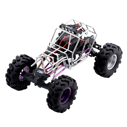 Metal Roll Cage Body Shell with Aluminum LED Lamp Holder for 1/24 Axial AX24 XC-1 Upgrade,Chrome - color: Chrome