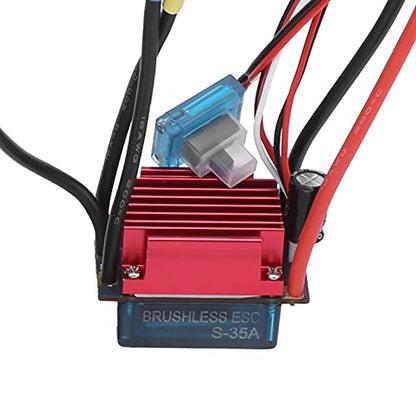 RC Brushless Motor & ESC Combo, 4500KV Sensorless Brushless Motor with 35A ESC, 4 Pole Motor, for 1/16, 1/18 Scale RC Car Truck Racing