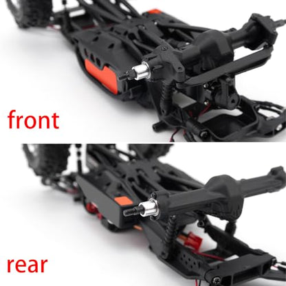 Que-T Heavy Duty Steel CVD Driveshafts +4mm Extended Front Rear Drive Shafts for 1/30 Axial Scx30 RC Crawler Car - size: 4mm Extended