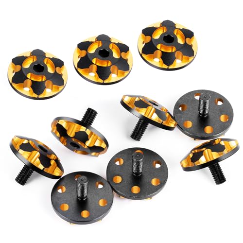 Wing Mount Buttons M3 Rear Fixed Tail Wing Washer, #A Gold | 2Pcs, Aluminum, For 1/10 Sakura D4 D5, RC Off Road Short Truck Buggy Racing Car - color: #a Gold