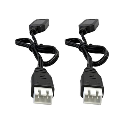 7.4V Battery Charger with XH-3P Plug for SCX24 Truck RC Car, Rock Crawler, Orbee Gun, Gel Blaster, Splatter Ball Gun USB Charger Cable (2 Pack)