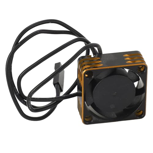 RC Car Motor Cooling Fan for Most RC Model Cars, 25x25mm Aluminum Alloy Lightweight Brushless ESC High Speed Heat Dissipation Fan (Gold)