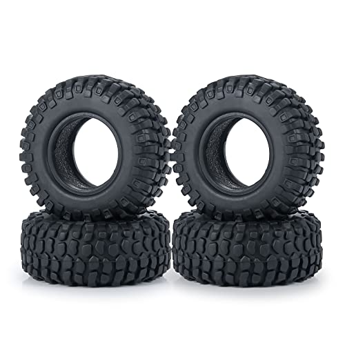 SWX 1.0 4Pcs Micro Rubber Tires for SCX24 1/24 RC Crawler Car 54mm | 1.0 Tires, Micro Rubber Tires, 54mm, SCX24, 1/24 Crawler, 4Pcs