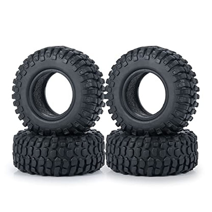 SWX 1.0 4Pcs Micro Rubber Tires for SCX24 1/24 RC Crawler Car 54mm | 1.0 Tires, Micro Rubber Tires, 54mm, SCX24, 1/24 Crawler, 4Pcs