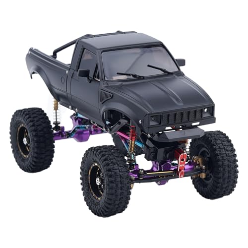 DJX SCX24 Body Shell with Bed Rack for Axial SCX24 C10 Bronco Wrangler Base Camp 1/24 RC Crawler Car (Black) - color: Black