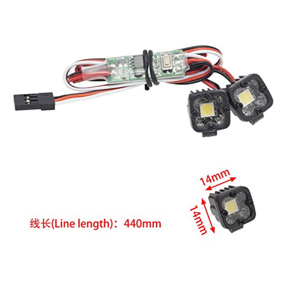DKKY RC Car Lights LED Spotlights 1/10 Scale RC Crawler Accessories for Axial SCX10 90046 Traxxas TRX4 TRX6 Wraith RR10 MST Redcat Gen8 (2 Single Lights w/Controller) - style: 2 Single Lights w/Controller