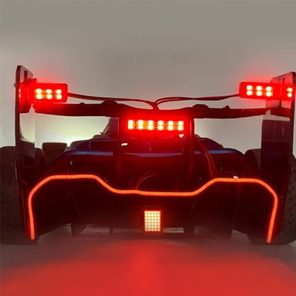 Headlight Taillights Tail Wing Light Bar RC Car Led Lights Kit for ARRMA Limitless F1 1/7 RC Car Upgrades Parts