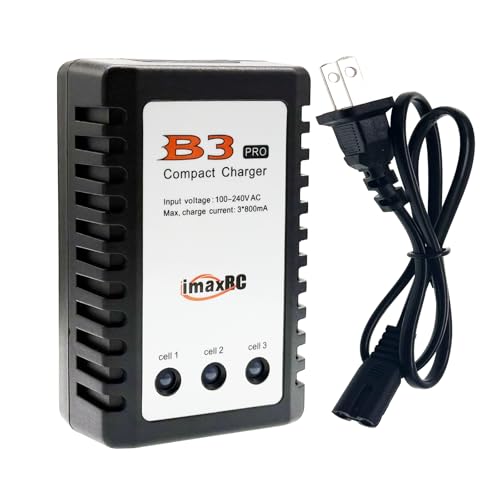 B3 Lipo Battery Charger 2S-3S RC Balance Charger with XH3P XH4P Plug for RC Car Batteries Drone Boat Airplane Truck Quadcopter Airsoft SCX24 SCX10（AC 7.4-11.1V 10W）