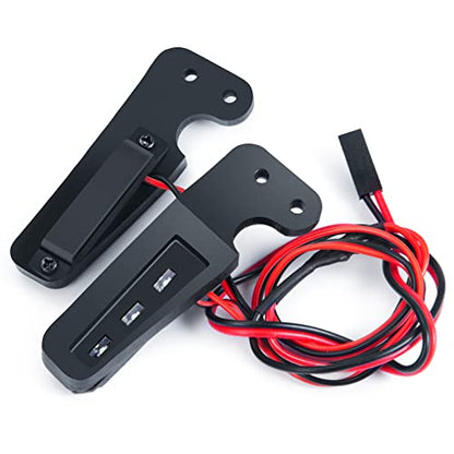 MORLORDY RC Front Bumper White LED Side Lights Headlight for 1/10 Scale RC Crawler Car TRX4 2021 Bronco Upgrades