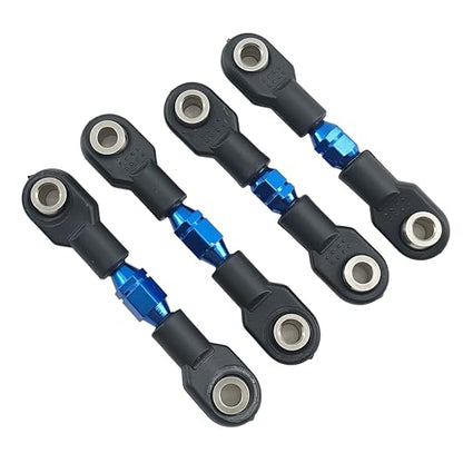 Adjustable Aluminum Pull Rod Set for 1/10 4-Tec Ford Mustang RWD (Blue) | On-Road Drift,8348 10542,Turnbuckles,Steering Linkage,CNC Machined,High Strength,Precision Fit,Wear Resistant,RC Upgrade - color: Blue