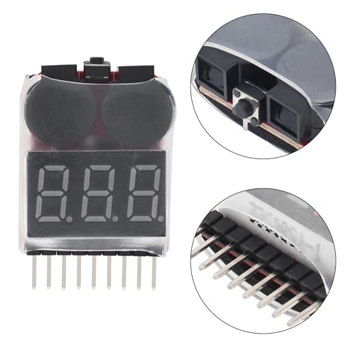 4Pcs 2 in 1 LiPo Battery Voltage Tester RC Low Voltage Buzzer Alarm for 1-8S Li-Po/Li-ion/Li-Mn/Li-Fe