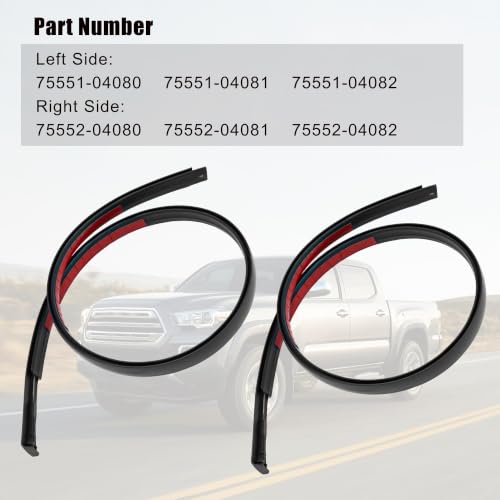 Roof Drip Molding Weatherstrip Compatible with Toyota Tacoma | Fit for Toyota Tacoma Roof Drip Molding Trim Double CAB 2016-2023 Replace 75552-04081 75551-04080 75552-04080 75551-04081 - color: 75551-04081