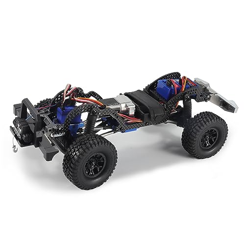LCG Chassis Kit Carbon Fiber Frame with ECS securing Straps for 1/18 TRX4M Bronco Defender Crawler Car Upgrade