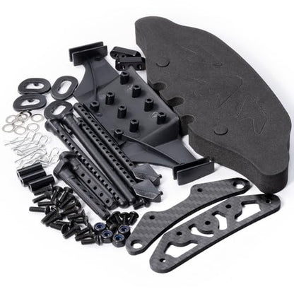 MORLORDY Aluminum & Carbon Fiber RC Chassis Frame Body Kit for 1/10 D5/ D5MINI+SR RC Drift Racing Car, with 4Pcs Wheels Tires Set & Shocks & Accessories (D5+SR) - style: D5+SR
