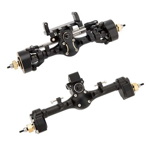 MEUS RACING Mullet Setup SCX24 V2 Axles with 3-Section CVD for Axial 1/24 SCX24 RC Crawler (Black) - color: Black