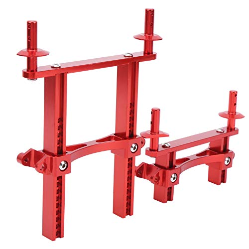 Aluminum Alloy RC Body Mount Shell Post Heavy Duty Upgrade Part Compatible with 1 10 Scale Crawler Truck Red Color 12cm Length Includes Mounting Screws
