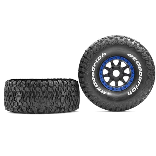 1/7 1/8 RC Short Course Truck Wheels 17mm Hex And Tires OD 5.31" Off Road Tyres For 1:7 1:8 Scale Buggy Truck Car TRAXXAS UDR FS Atom ARRMA Mojave 6S EXB YK4072 DF7 TB7 Upgrades 4PCS (Blue) - color: Blue
