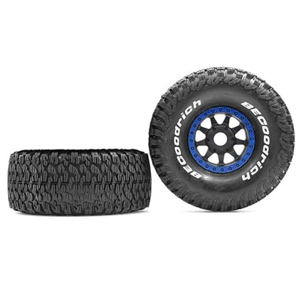 1/7 1/8 RC Short Course Truck Wheels 17mm Hex And Tires OD 5.31" Off Road Tyres For 1:7 1:8 Scale Buggy Truck Car TRAXXAS UDR FS Atom ARRMA Mojave 6S EXB YK4072 DF7 TB7 Upgrades 4PCS (Blue) - color: Blue