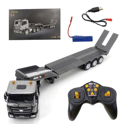 1/18 Scale RC Flatbed Trailer Model, 2.4G 9CH Remote Control Semi Truck, Ideal Christmas or Birthdays Gifts. (RTR Version)
