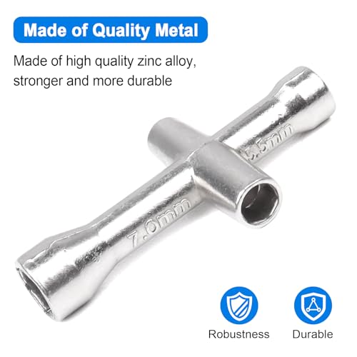 Hobbypark RC Car Wheels Tools Metal Hex Hexagon Sleeve Wrench Cross Wrenches (4mm, 5mm, 5. 5mm, 7mm),2-Pack