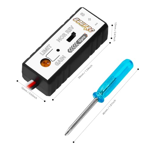 GOUPRC Mini Gyro Module Sensitivity Adjustable and Direction Changeable Automatic Stability Control RC Gyro for RC Car Boat