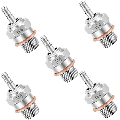 2PCS 70117H Hot Engine Glow Plugs No.3 N3 N4#3#4 Spark Nitro Engine Parts Replace OS for Traxxas Losi HPI Redcat HSP Himoto RC Car Truck Buggy (N4) - size: N4 2PCS