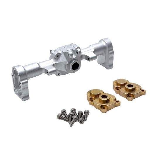 1/24 for FMS FCX24 Metal Front and Rear Portal Axle Housing Brass Steering Knuckle RC Crawler Car Upgrades Parts(White) - color: White