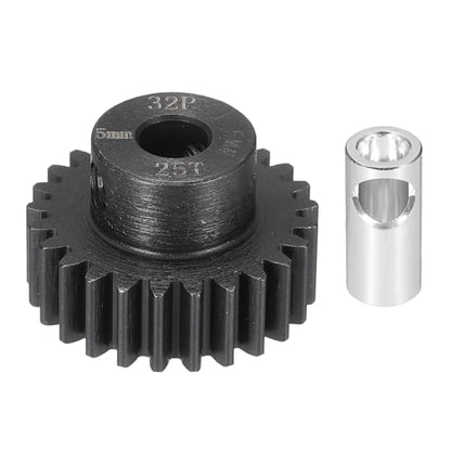 MECCANIXITY Steel 32P Gear Set with Gear Adapter 25T 5mm Shaft Motor Gears for RC Vehicles Truck Drift Car Part, Black - size: 25T