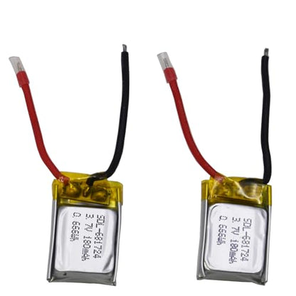 Blomiky 2-Pack 3.7 Volt - 150mAh Li-Poly Pack Replacement for S yma S107 / S107G Helicopter Some Mini RC Cars / S107G Battery 2