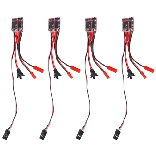 Mini 20A ESC Motor Speed RC ESC 2KHz Forward Reverse Brush Brake RC 2S for Controller Boat RC Car Tank (4pcs) - color: 4pcs