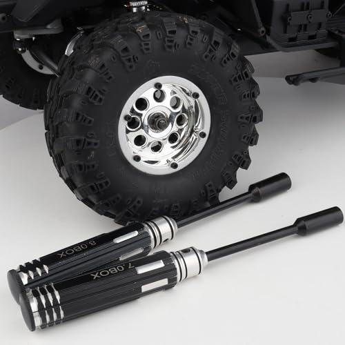 Hobbypark Hex Nut Driver Set Hexagonal Head Nut Drivers 4.0 5.5 7.0 8.0mm Hex Wrench, 17mm Wheel Wrench, RC Screw Tray RC Tools Kit for RC Car Traxxas Arrma Axial SCX10 Redcat Racing