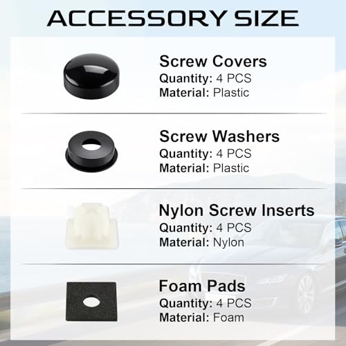 Rustproof License Plate Screws for Securing License Plates Frames and Covers on Cars and Trucks, 4 Sets Premium Stainless Steel Self Tapping Mounting Bolts (Black Zinc Plated) - color: Slotted-Black, size: 4 Pack