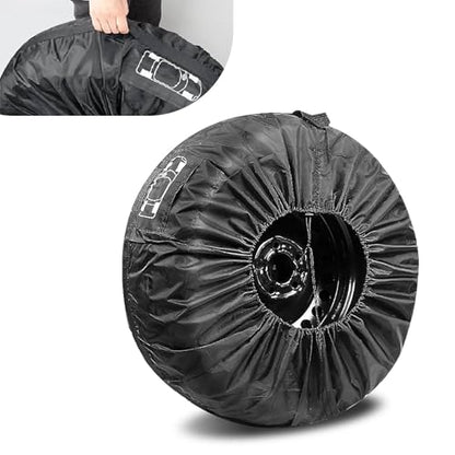 1 PC Car Tire Protector, 31.49" 210T Oxford Cloth Sun Dustproof 19"-23" Spare Tire Storage Bag with Handle, Four Seasons Universal Portable Anti-Scratch Accessories for Cars (Black #L) - size: 1 PC #L