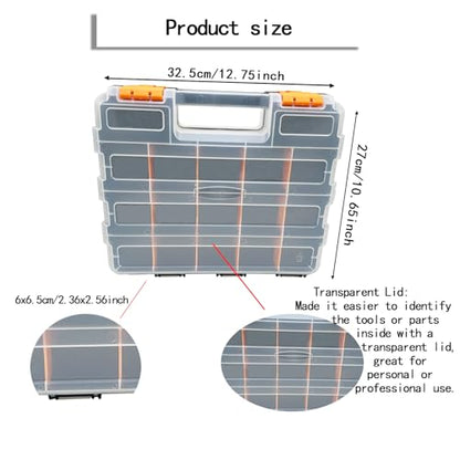 Small Parts Tool Box, RC Hardware Organizer Box Adjustable Compartments Removable Dividers for Hardware, Screws, Nuts, Bolts, Washers, Nails, Fasteners, Tools