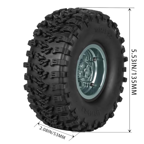 2.2 RC Wheels for 1/10 SCX10 90046 AXI03007 TRX4 TRX6 VS4-10 Gen7 Gen8 MST CFX D90,Aluminium RC Truck Tires Highway Tires 2.2" RC Wheels 2.2 Beadlock Wheel Rim RC Tires (135 * 55MM),Titanium - color: Titanium/4pcs