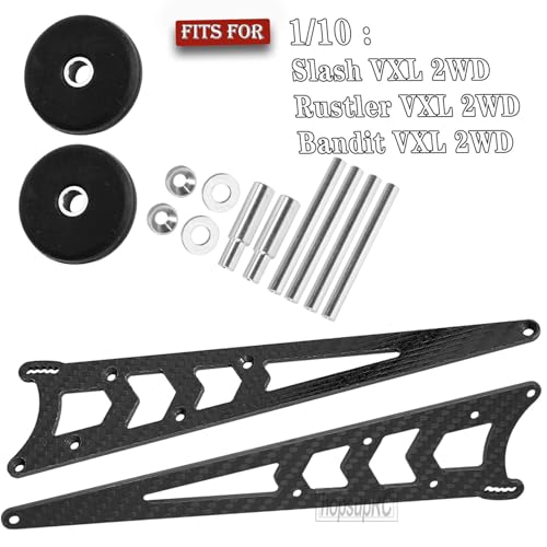 RC Carbon Adjustable Wheelie Bar Kit Tail Wheel Head up Wheel Upgrades Part for 1/10 Slash,Rustler,Bandit,Stampede VXL 2WD,Carbon Adjustable Wheelie Bar w/Mount Hops Up, Black - color: Black（upgrades Part）