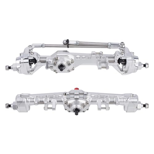 Vanquish F10 Portal Axles, 1/10 RC Aluminum CNC Complete F10 Front & Rear Axles with CNC Machined High Strength Steel Gears for 1/10 RC Crawler Vanquish VS4-10 Axial SCX10 II Upgrades (Silver) - color: Silver