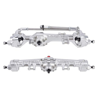 Vanquish F10 Portal Axles, 1/10 RC Aluminum CNC Complete F10 Front & Rear Axles with CNC Machined High Strength Steel Gears for 1/10 RC Crawler Vanquish VS4-10 Axial SCX10 II Upgrades (Silver) - color: Silver