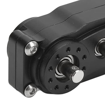 VBESTLIFE Transfer Case 313mm Wheelbase 2 Speed CNC Machined Anodised Aluminium Alloy RC Parts for Scx10 1/10 RC Car (Black) - color: Black