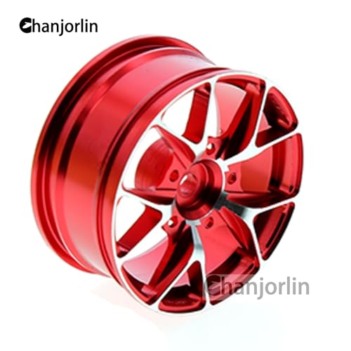 1/10 RC On Road Drift Wheels Rims Hex 12mm Metal Rally Racing Hubs for 1:10 Scale Touring Street Car Tires Tyres Tamiya TT01 TT02 HSP 2S 3S Brushless HPI KYOSHO XV02 XV01 4PCS (Red) - color: Red