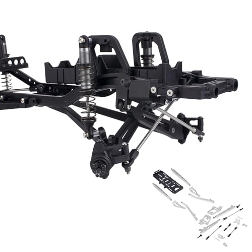 SCX10 Axle Upgrade Part, Twin I-Beam 2WD Pre-Runner Aluminum Suspension Conversion Kit for 1/10 RC Crawler Axial SCX10 I II 90046 90047 Axle Upgrade Part - color: Silver