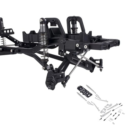 SCX10 Axle Upgrade Part, Twin I-Beam 2WD Pre-Runner Aluminum Suspension Conversion Kit for 1/10 RC Crawler Axial SCX10 I II 90046 90047 Axle Upgrade Part - color: Silver