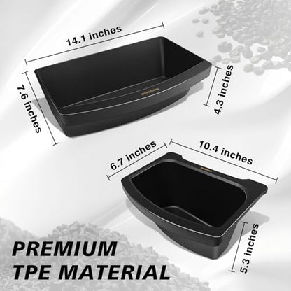 BestEvMod 3PCS Storage Bundle for 2026 2025 Tesla Model Y Juniper | Trash Can Backseat Storage Box Rear Center Console Organizer + Under Seat Boxes - size: 3 PCS - Storage Bundle
