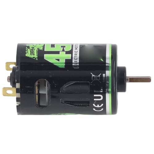 540 Brushed Motor with 1/3 Reduction Gearbox for RC Car, Black Green, 7.2-7.4V - High Torque Output, Low Noise Operation, Ideal for RC Crawler and Offroad Use (45T)