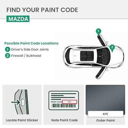 ERA Paints - 47C - Polymetal Gray Metallic for MAZDA Exact OEM Color Match Automotive Touch Up Paint for Cars - Scratch & Chip Repair for Metal & Plastic - Premium Kit - Made in USA - style: Modern