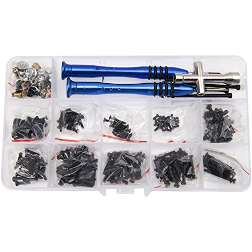 298PCS RC Tool Kit Kit M2 M2.5 M3 Screw Fastener Bolts Hex Wrench Screwdriver Repair Kit Compatible with 1/12 WLtoys 12423 12427 12428 12429 FY-01 FY-07 FY-08 RC Car