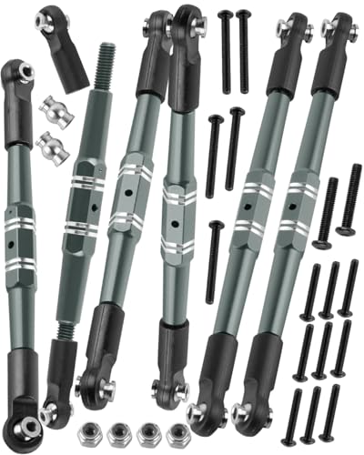 RC Turnbuckles Camber Links Upgrades Part for 1/10 Outcast/Kraton 4x4 4S V2 BLX,Alloy Aluminium Links Steering Linkage Turnbuckles Tie Rods Linkage Set,Titanium - color: Titanium(1set)