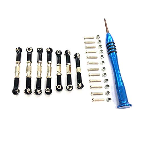 Replacement Part For 144001 1/14 RC Car Upgrade Parts Aluminum Adjustable Rod Turnbuckle And Curved Rod End Kit - (Color: Black) - color: black
